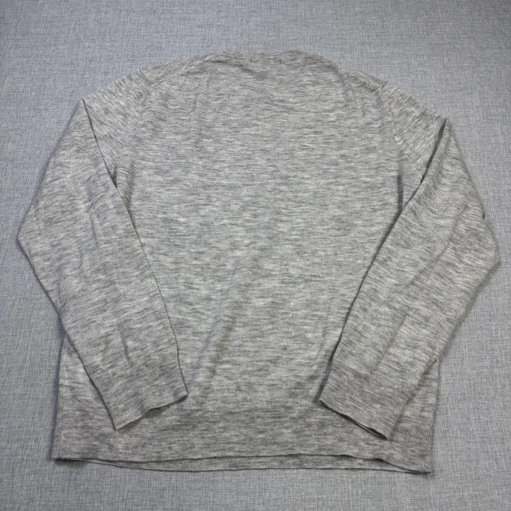 Qi New York Wool Sweater Pullover Mens XL Gray Crew Neck Long Sleeve